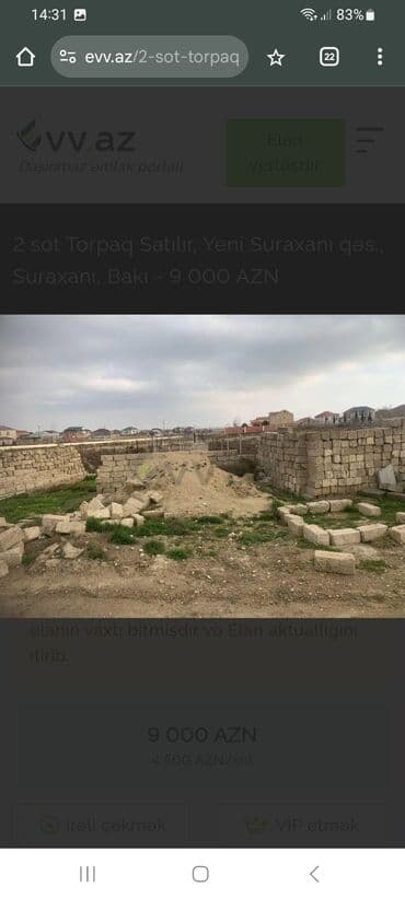 binədə torpaq satılır: Axtarış: Yeni Suraxanı ərazisində, 106 nömrəli avtobus marşrutunun son — 2