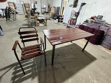 stol stul işlenmiş: Yeni, Kvadrat masa, 4 stul, Açılmayan, Stullar ilə, Taxta, Azərbaycan — 8