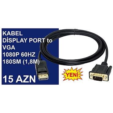 processor core i7: VGA kabellər ⭐Display Port to VGA 1,8m 1080P 60HZ – 15 AZN ⭐Display — 6