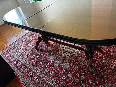 malaziya stolu: Qonaq masası, İşlənmiş, Açılan, Taxta, Oval masa — 4