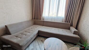 диван двуспальный: Угловой диван, Б/у, Ткань — 4