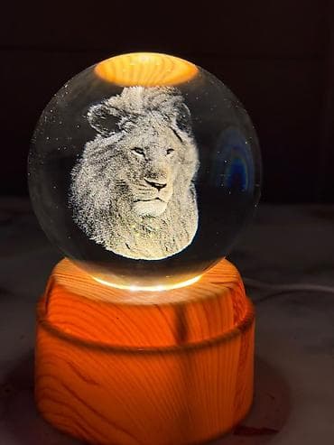 3д ручка: 3D lazer oyma kristal şar LED lampa - Şüşə kristal kürə daxilində 3D — 1