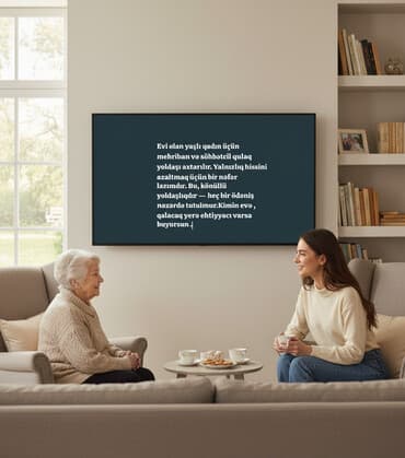 Xidmət: Yaşlı qadın üçün könüllü yoldaşlıq Təsvir: - Evi olan yaşlı lalafo.az -da Xidmət: Yaşlı qadın üçün könüllü yoldaşlıq Təsvir: - Evi olan yaşlı