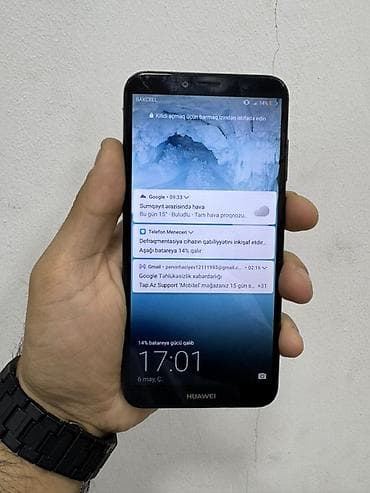Huawei Y6, rəng - Qara, Sensor, Barmaq izi, İki sim kartlı