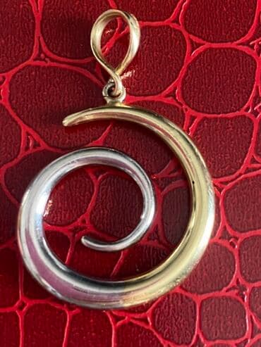 qizil pandora: İkirəngli spiral asma (kulon) - Dizayn: İkiqat spiral forma – xarici — 1