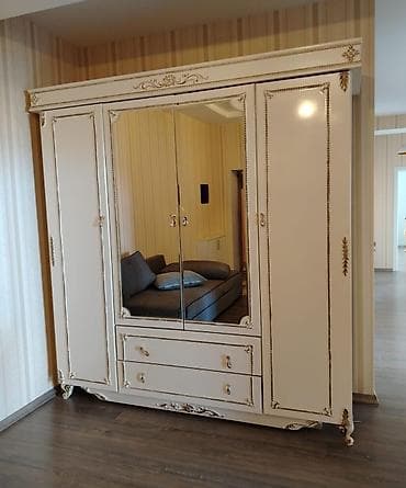 İşlənmiş, 4 qapılı, Güzgülü, Bej, Digər material, Açılan, Düz dolab — 1