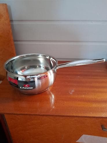 qaz sobalar: Qazan, rəng - Gümüşü, Paslanmayan polad, 1,5 bucket volume l, 16 sm, Lacor — 1