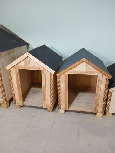 it ucun ağızlıq: Taxta it evi - Material: möhkəm ağac konstruksiya, qalın faner — 1