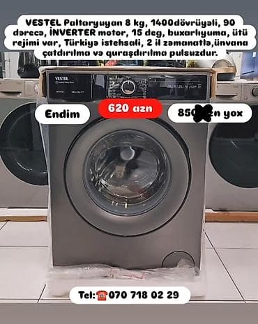 Стиральная машина 8 кг, Новый, Бесплатная доставка — 10