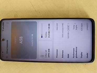 adaptırlar: Oppo A58 4G, 128 GB, rəng - Qara, İki sim kartlı — 1
