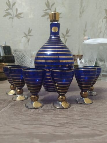 чайный набор: Рюмки, цвет - Синий, Хрусталь, Набор из 6 шт., Чехия — 2