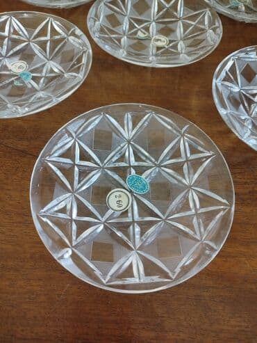 qab qacaq ikinci el: Boşqablar, 6 ədədli dəst, Xrustal, SSRİ — 2