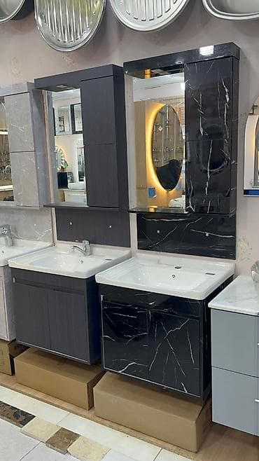 ag qapi: Məhsul: Hamam üçün lavabo dəstləri və şkaf modulları Xüsusiyyətlər: - — 2