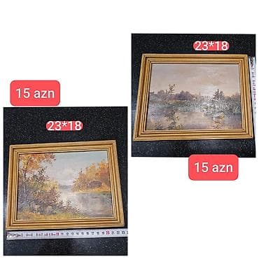 cipsi sekilleri: Rəsm tablosu — təbiət mənzərələri (2 variant) - Ölçü: 23×18 sm (hər — 1