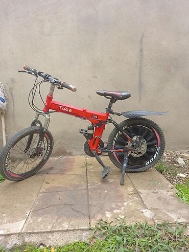 Toba qatlana bilən dağ velosipedi - Rəng: qırmızı - Qatlanan