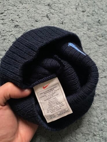 женские вязаные шапки: Qış üçün papaq dəsti – 5 ədəd - Nike trikotaj papaq, boz rəng — 7