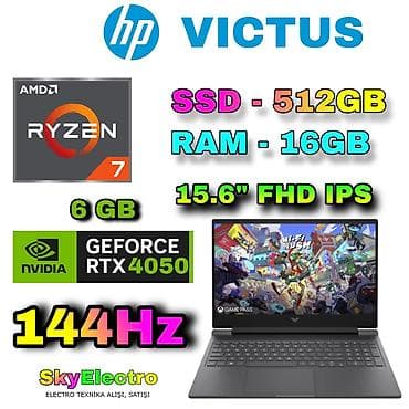 hp printer: Yeni HP Victus, 15.6 ", AMD Ryzen 7, 512 GB, Rayonlara çatdırılma, Ünvandan götürmə, Ödənişli çatdırılma — 1