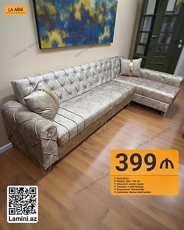 Künc divan - Ölçülər: 260 × 160 sm - Mexanizm: Açılan, bazalı - at lalafo.az Künc divan - Ölçülər: 260 × 160 sm - Mexanizm: Açılan, bazalı -