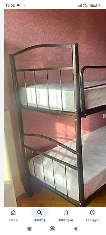 Oğlan və qız üçün, Çarpayı, Matras ilə, Siyirməsiz, Dəmir