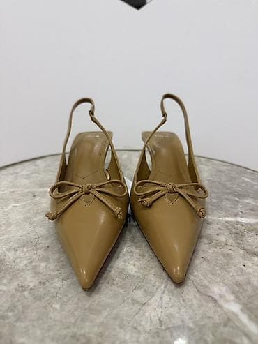 Mango (MNG) qadın slingback tufliləri - Model: kiltə dabanlı — 3