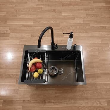 canaqlar: Yeni Kvadrat Mətbəx çanağı, Paslanmaz polad, Pulsuz çatdırılma — 1