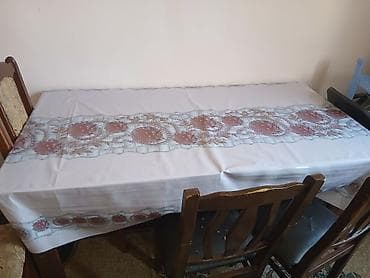 Qonaq otağı üçün, Qatlanan, Dördbucaq masa, 6 stul — 1