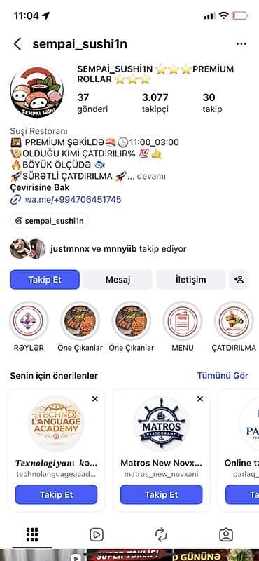 Hazır biznes: Satılır: Hazır suşi biznes paketi Tərkib: - 2 aktiv suşi Instagram — 2