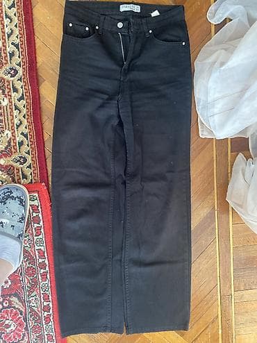 desd paltarlar: Qadın üçün şalvar - Qara, düz kəsimli şalvar: orta bel, rahat oturuş — 2