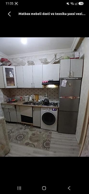 Mebel: Mətbəx mebeli dəsti və texnika - Üst və alt dolablar: açıq boz rəng — 1