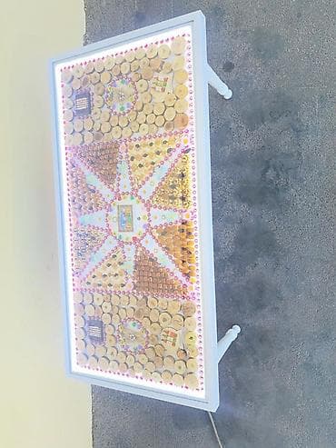 şabalıd ağacı: LED işıqlı dekorativ masa - Ölçü: təqribən 120×60 sm (şəkillərə — 1