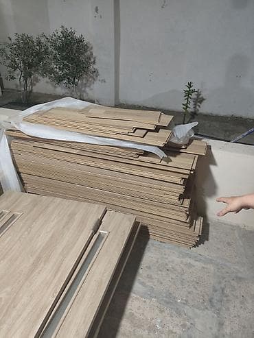 mdf panel: 4 ədəd MDF laminat qapı dəsti – palıd teksturalı, şüşəli dizayn və — 4
