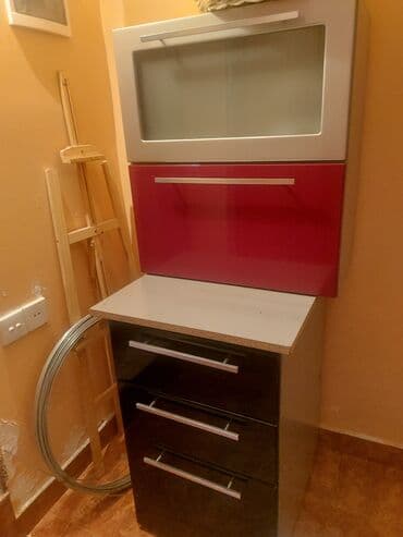 metbex mebeller: Mətbəx modullu şkaf dəsti - Üst modul: ağ çərçivəli, qumlu-şüşə qapaq — 1