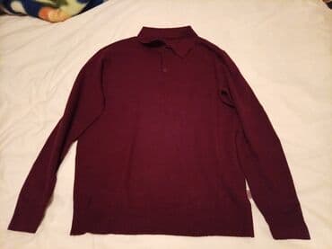Bordo rəngli kişi sviteri/polo sviter. - Uzunqol dizayn - Klassik