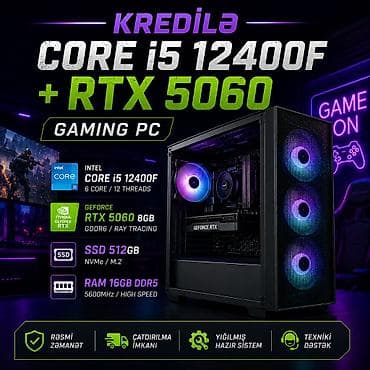 asus komputer qiymetleri: Gaming PC | Core i5 12400F| RTX 5060 8GB| SSD 512GB| RAM 16GB DDR5| — 1