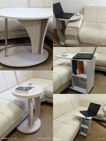 журнальный столик на колесиках: Jurnal masası, Açılmayan, Laminat, Dördbucaq masa — 3