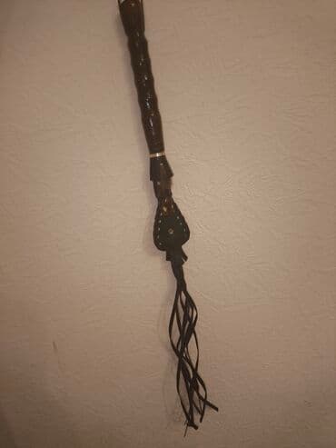 Информатика: Dəri qamçı – dekorativ/aksesuar - Material: cilalanmış taxta qulplu — 3