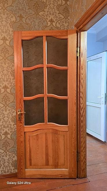 sonata qapi: Məhsul: Taxta otaq qapısı, şüşəli model - Material: Təbii ağac (şam — 2