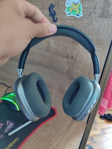 микрофон наушник: Bluetooth qulaqlıq – over-ear dizayn - Metalik-boz oval kasalar və — 1