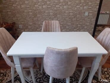 mətbəx ucun stol stullar: Qonaq otağı üçün, Açılmayan, Dördbucaq masa, 4 stul — 3