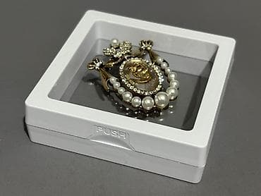 broskalar: Bəzək broş kolleksiyası - Model 1: Qızılı tonlarda, iri — 3