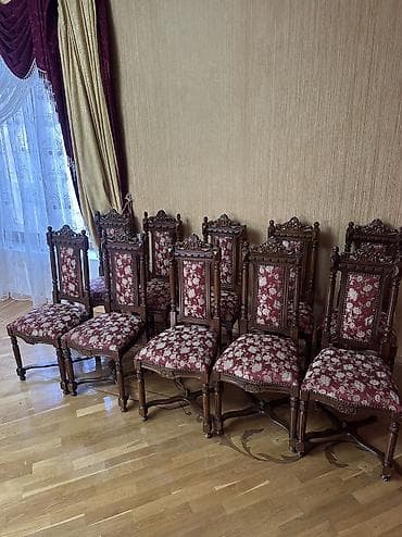 qapi dekoru: Qonaq otağı üçün, İşlənmiş, Qatlanmayan, rəng - Bordo Stul — 1