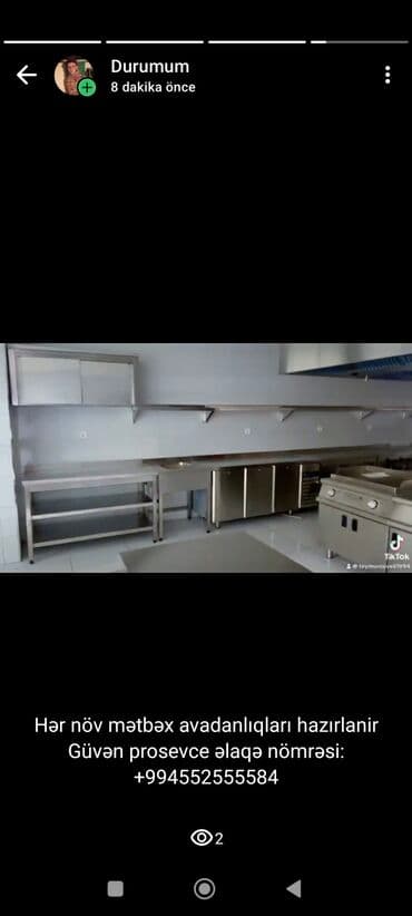 нержавейка стол: Xidmət: Peşəkar mətbəx avadanlıqlarının hazırlanması və quraşdırılması — 7