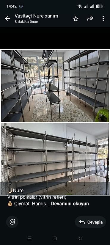 🌙Nure Vitrin polkalar (vitrin rəfləri) 💰 Qiymət: Hamısı birlikdə 850