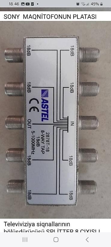 Elektronika və kabel televiziyası üçün hissələr dəsti - Butt tipli — 2