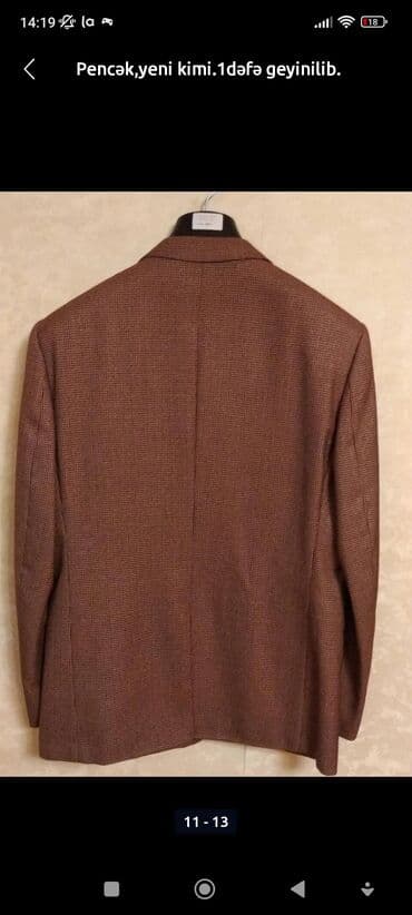 qara pencek: Mustafa Tayat brendinə məxsus, qəhvəyi rəngdə, damalı klassik kişi — 6