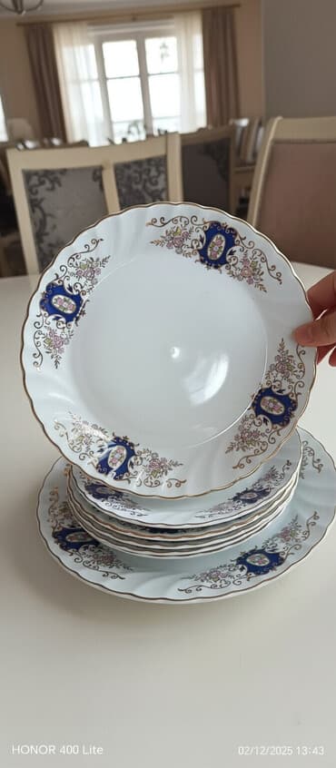 Nahar dəsti, rəng - Qızılı, Farfor