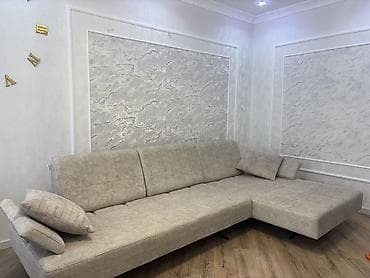 kunc divanar: Bej rəngli L formalı yumşaq künc divan - Minimalist dizayn, neytral — 2