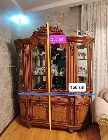 Hazır biznes: Klassik üslubda vitrin-bufet - Material: təbii ağac konstruksiya — 3