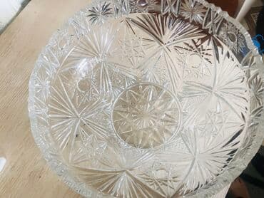 yuxuda xrustal qab görmek: Xrustal meyve qabi. Antika Bagema Tezedir. Hudurdu, icinin derinliyi — 3