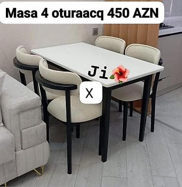 Mətbəx/qonaq otağı üçün kompakt yemək dəsti: - Dəst: 1 masa + 4 lalafo.az -da Mətbəx/qonaq otağı üçün kompakt yemək dəsti: - Dəst: 1 masa + 4